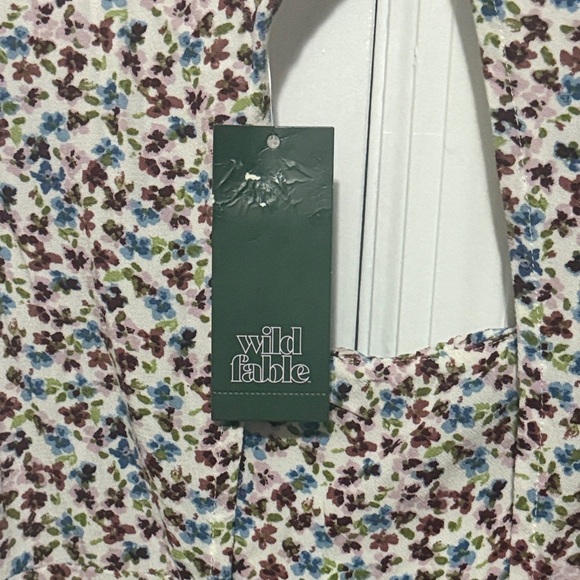 Wild Fable Backless Floral Dress - White, blues, pink, and maroon colors. Size S - Picture 6 of 8